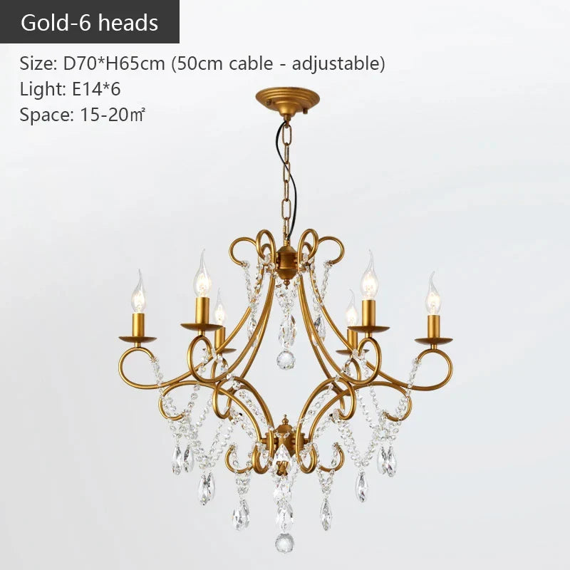 DecorBites™ Iron Crystal Chandelier: Modern Luxury Industrial Style for Home Living/Dining Room