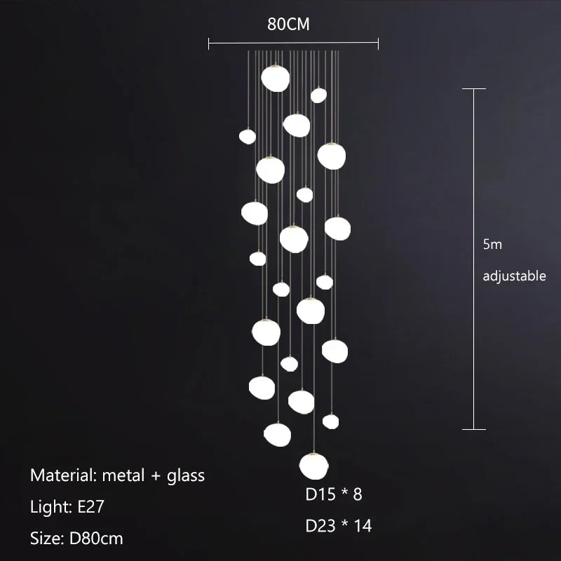 DecorBites™ Glass Ball LED Pendant Lights for Home Decor, Living/Dining Room, Bar, & Stairs