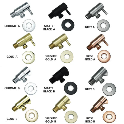 DecorBites™ Brass Triangle Valve Black Hot Cold Water Angle Faucet