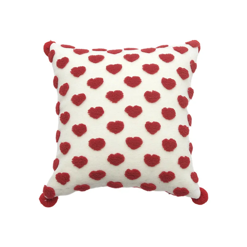 Embroidered Heart Cushion Covers