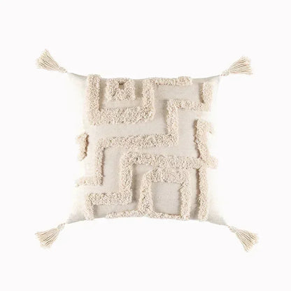 DecorBites™ Geometric Tufted Tassel Cushion Cover 30x50cm/45x45cm