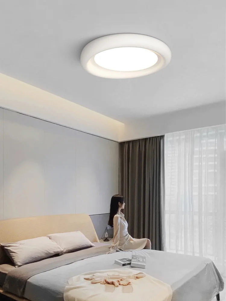 DecorBites™ Cream LED Ceiling Lamp for Girl's Room - Modern Minimalist Master Bedroom Lighting