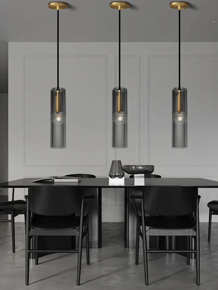 DecorBites™ Crystal Copper Pendant Lights Gold Home Decor Glass Hanging Lamp