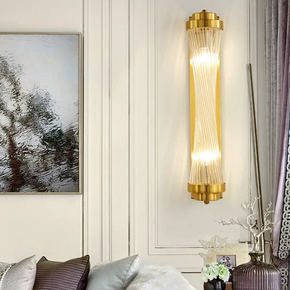 DecorBites™ Crystal Wall Sconce Lamp for Living Room Bedside Decor Glass Gold Lighting