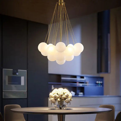 DecorBites™ Glass Ball LED Chandelier for Bedroom Dining Living Room