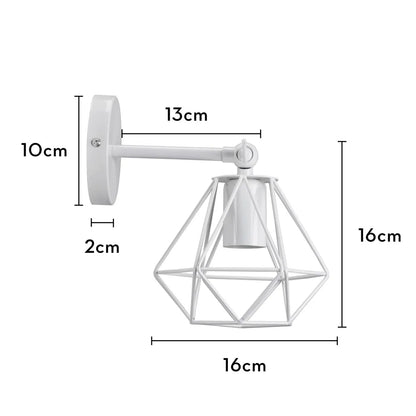 DecorBites™ Iron White Cage Wall Lamp for Modern Indoor Lighting