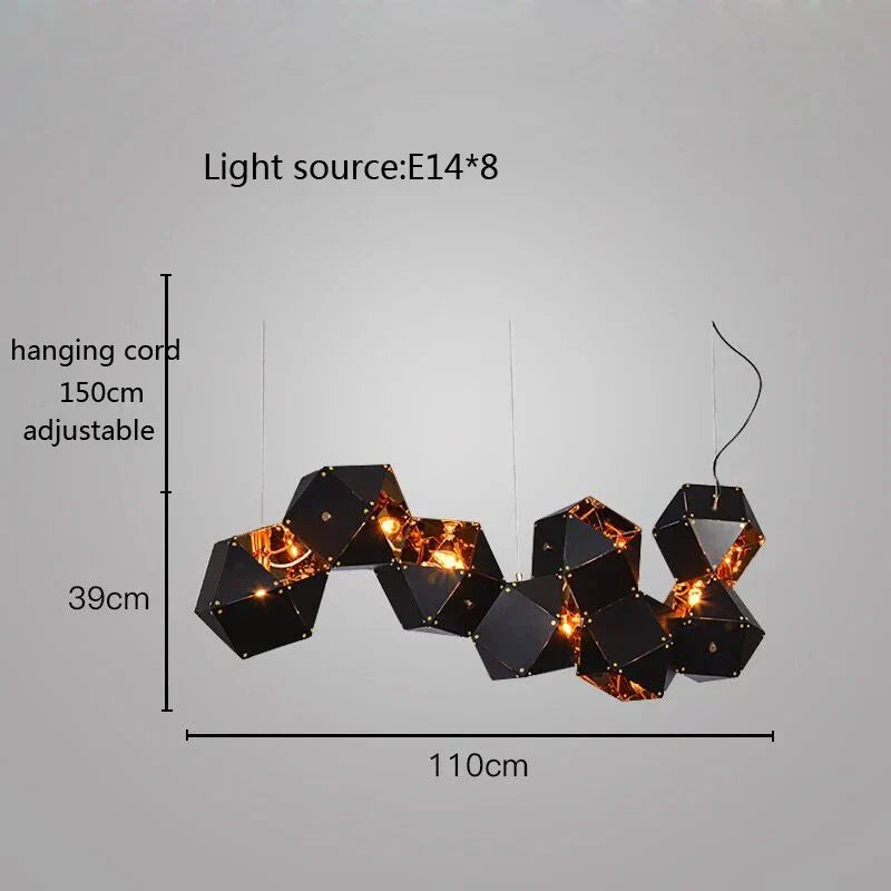 DecorBites™ Cube LED Pendant Light: Art Deco Hanging Lamp for All-Match Style