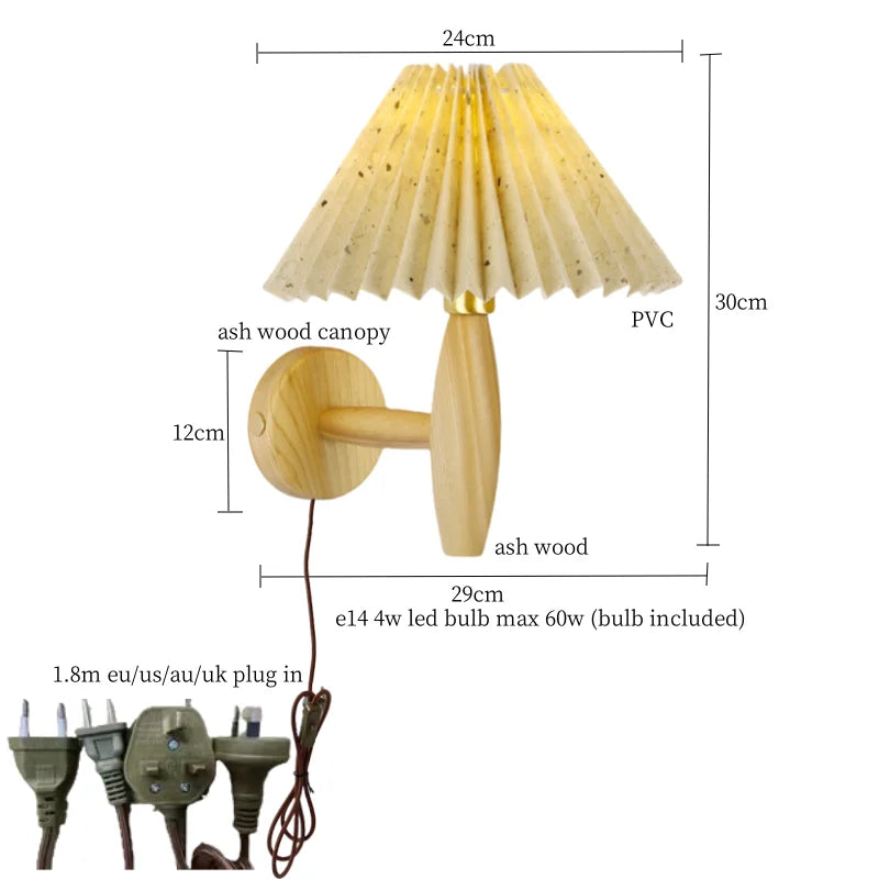 Walnut LED Wall Sconce Vintage Loft Style