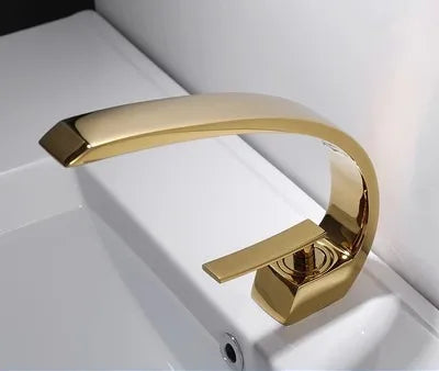 DecorBites™ Black & Gold Modern Basin Faucet with Single Handle for Bathroom