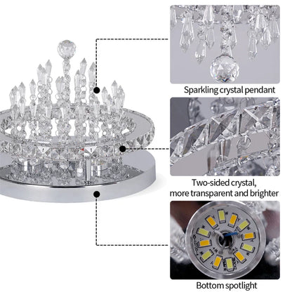 DecorBites™ K9 Crystal LED Chandelier Luxe Smart Ceiling Lamp Pendant Light