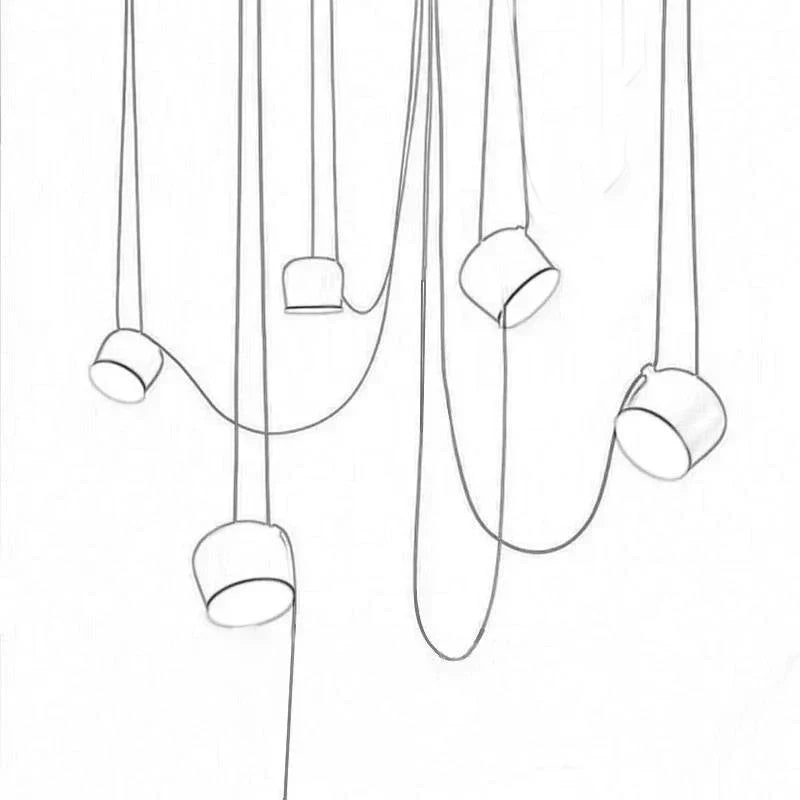 DecorBites™ Black Drum LED Pendant for Kitchen & Restaurant - Spider Industrial Ceiling Light