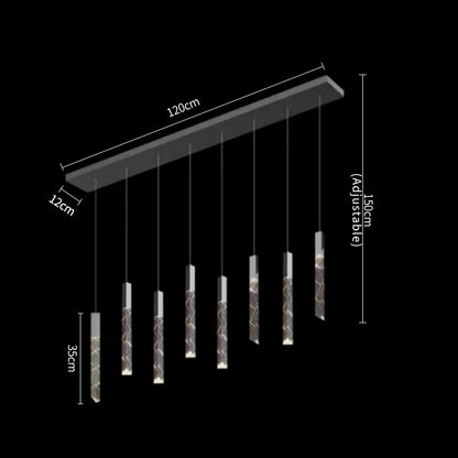DecorBites™ Crystal Column LED Chandelier: Luxury Pendant Lamp for Staircase, Modern Home Decor Lighting