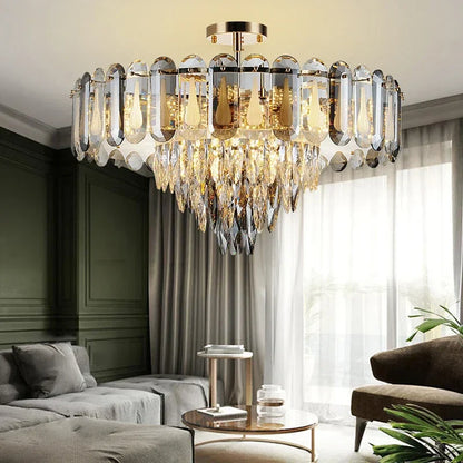 DecorBites™ Crystal LED Ceiling Chandelier Modern Living Room Pendant Light