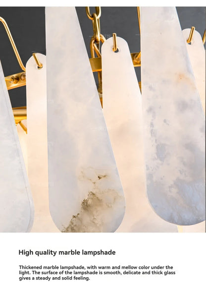 French Marble Pendant Light Modern Copper E14 LED Water Droplet Chandelier for Living Room Dining Room Bedroom Home Decor Lights