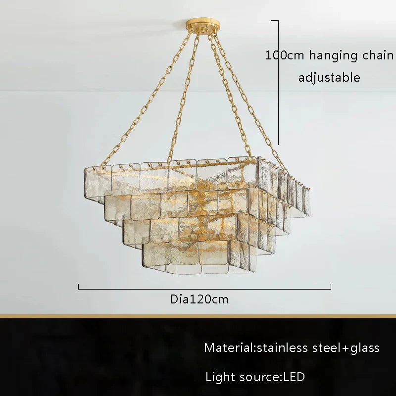 Gold Luxe Glass Chandelier