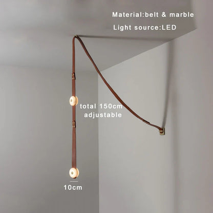 DecorBites™ Leather Marble Pendant Lights Luxury Dimmable Fixture Easy Installation Bedroom Living Room Lamp