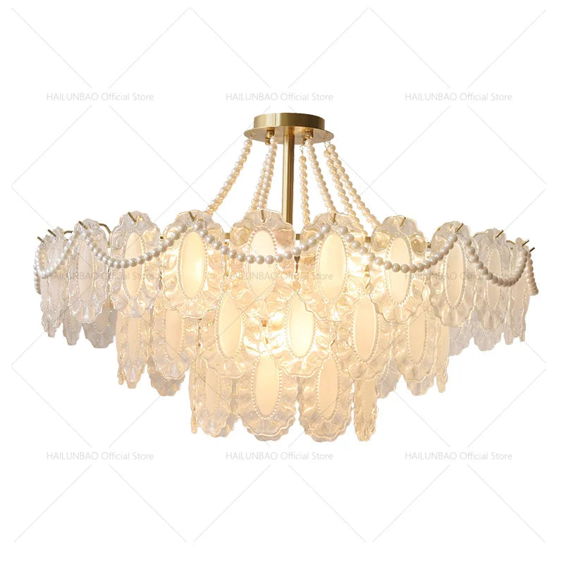 DecorBites™ Cream Wind Crystal Chandelier - Elegant French Design for Luxury Living Spaces