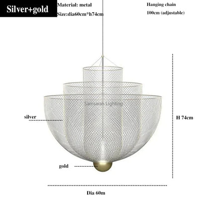 DecorBites™ Geometric Iron Chandelier | Nordic Loft Pendant Light Fixture
