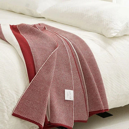 DecorBites™ Cozy Striped Knit Blanket for All Seasons