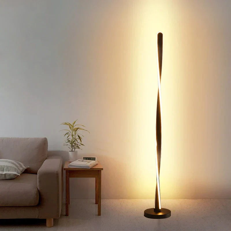 DecorBites™ Art Deco Spiral Shade Floor Lamp - Modern Minimalist Stand Light