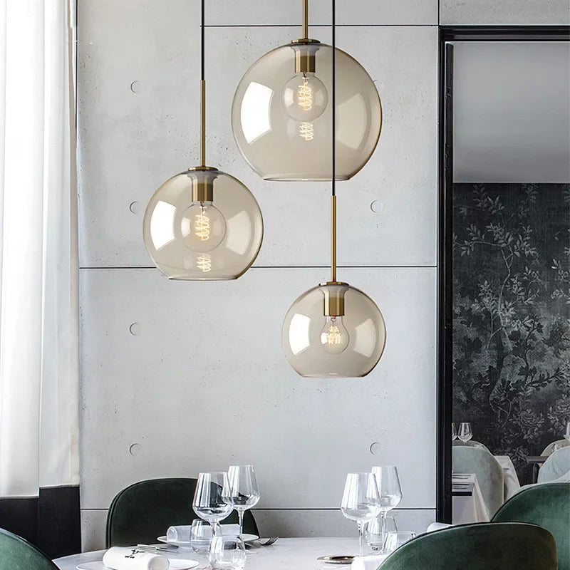 Glass Industrial Pendant Light