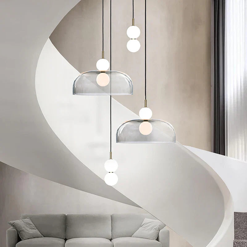 DecorBites™ Glass Ball Pendant Light for Duplex Stairwells, Living Room, Bedroom, and Staircase Decor