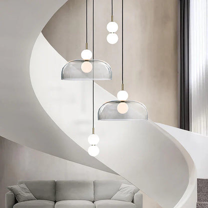 DecorBites™ Glass Ball Pendant Light for Duplex Stairwells, Living Room, Bedroom, and Staircase Decor