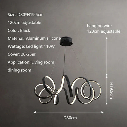 DecorBites™ Creative Twisted LED Chandelier for Living Room Bedroom Lighting