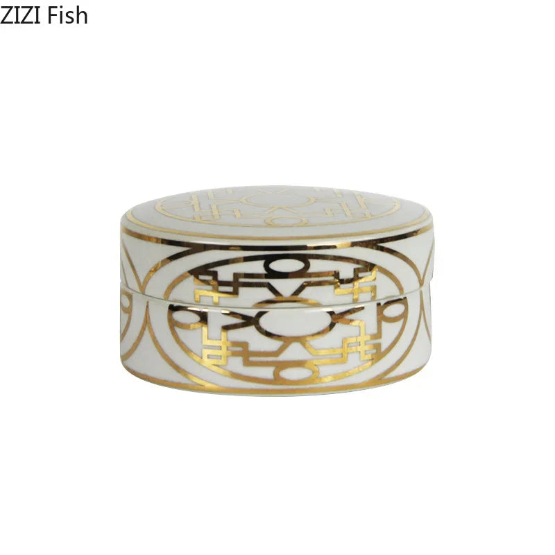 DecorBites™ Gold Geometric Storage Jar Set