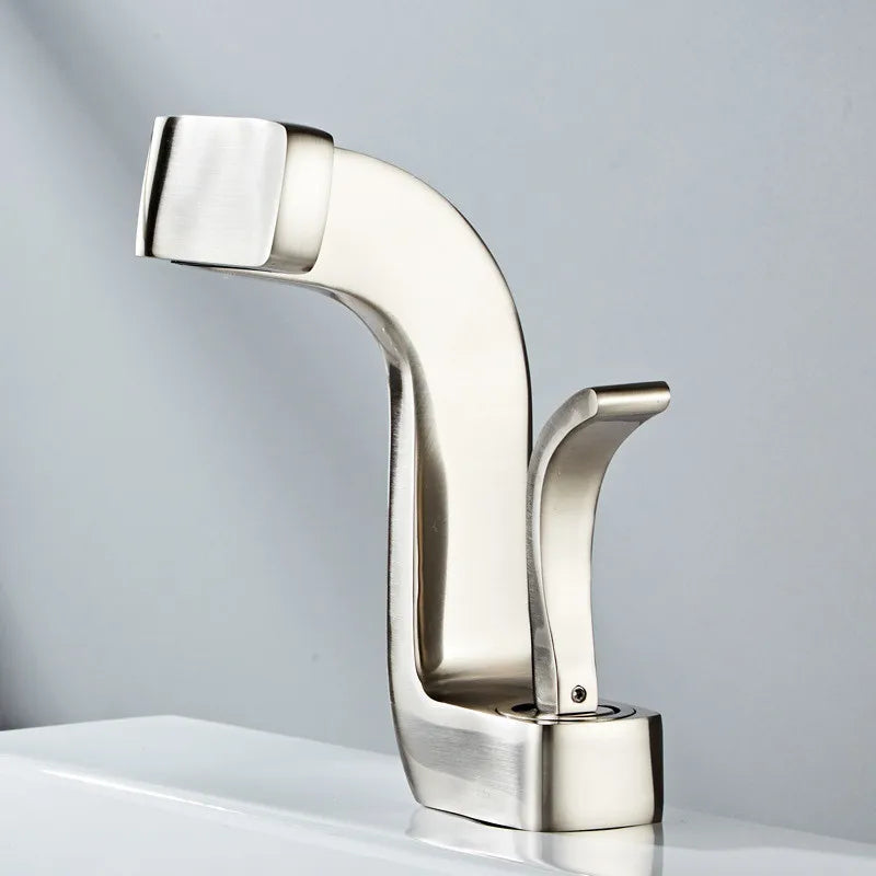 DecorBites™ Gold Brass Basin Faucet Cold Hot Water Mixer Sink Tap Deck Mount