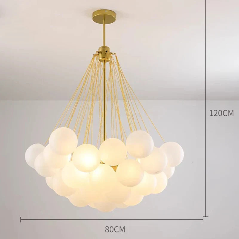 White Frosted Glass Chandelier