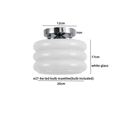 DecorBites™ Creamy Glass Iron LED Ceiling Light - Modern Indoor Lighting Fixtures