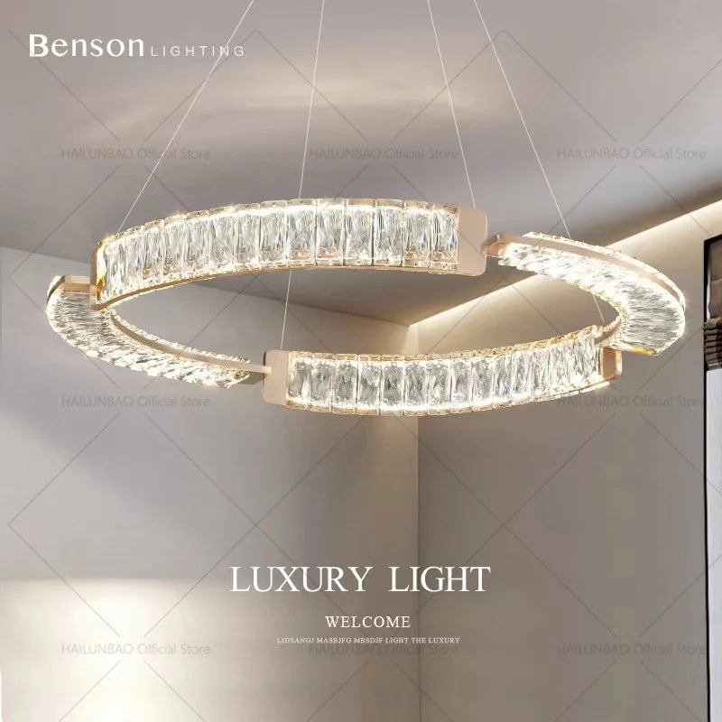 DecorBites™ Light Luxury Crystal Chandelier for Elegant Living & Dining Atmosphere
