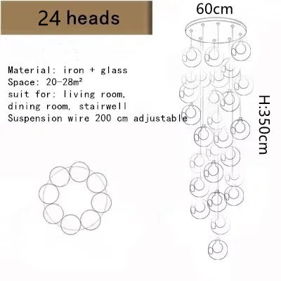 Contemporary LED Staircase Chandelier