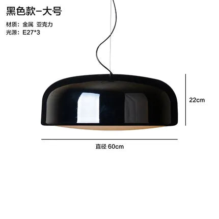 Black Nordic Pendant Light Glossy Dia60cm