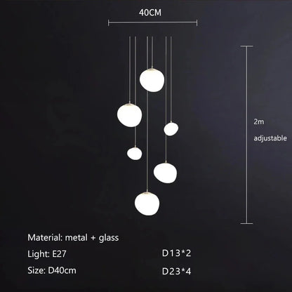 DecorBites™ Gregg Glass Pendant Light, Modern LED Hanging Lamp for Dining Kitchen Loft