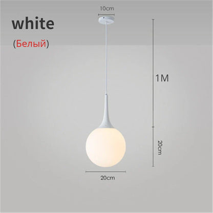 DecorBites™ Glass Ball LED Pendant Lights for Modern Living Room, Black/White Horn Fixtures