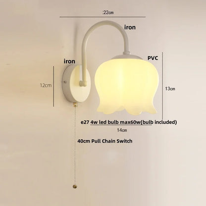 DecorBites™ Iron LED Wall Sconce Pull Chain Switch Stair Light Fixtures for Modern Home