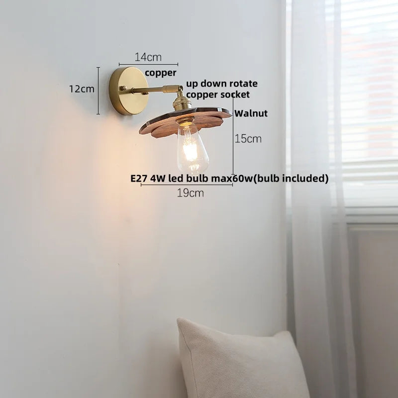 DecorBites™ LED Wall Lamp Walnut Wood Stair Light Fixture