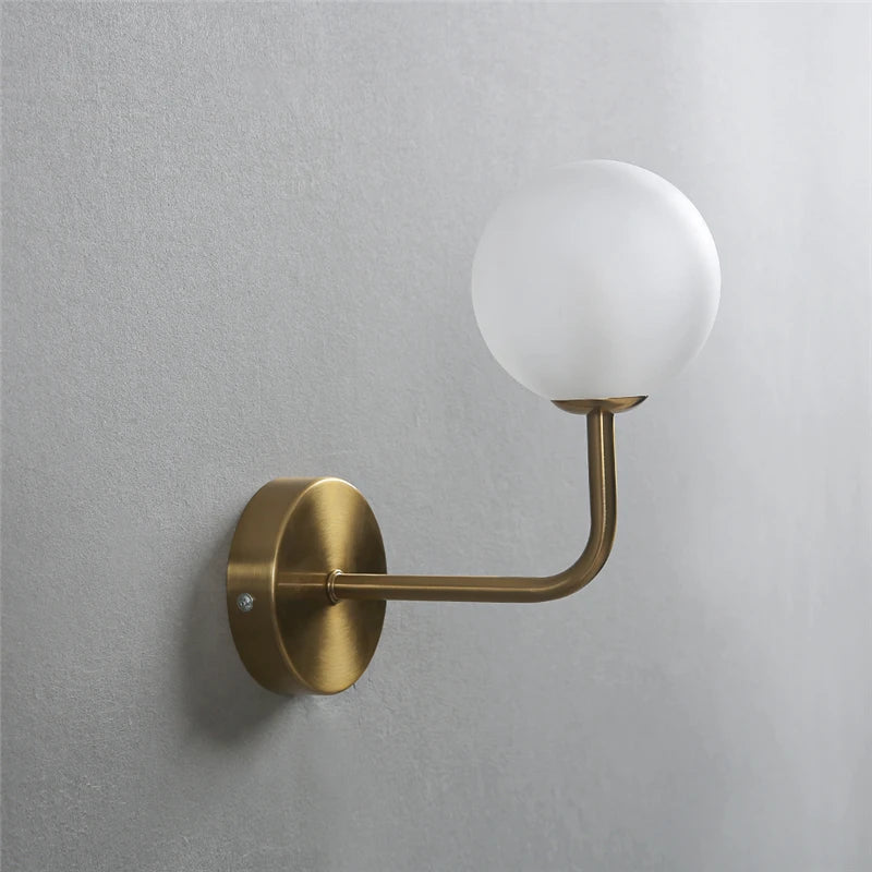 DecorBites™ Glass Ball Metal Bend Wall Lamp for Living Room Bedroom, Nordic Retro Design