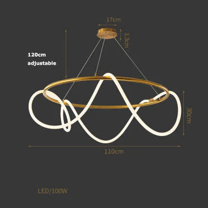 DecorBites™ Lines Chandelier: Modern Designer Lighting for Living Room, Dining, and Bar