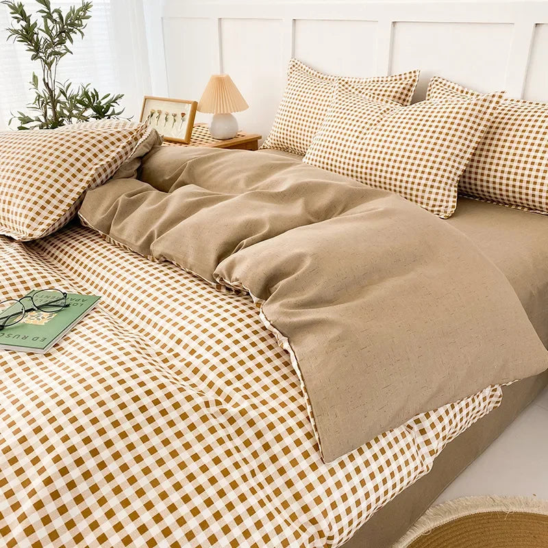 DecorBites™ 4-Piece Geometric Floral Quilt Cover Set for 1.5/1.8/2M Beds