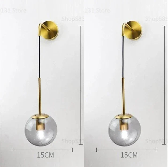 DecorBites™ Glass Ball LED Wall Light for Bedroom Decoration and Living Room Fixtures