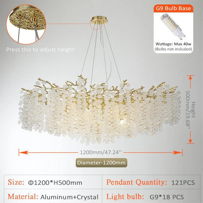 DecorBites™ Golden Money Tree Crystal Chandelier for Elegant Home Décor