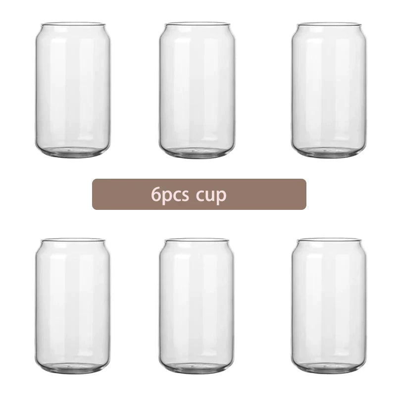 DecorBites™ Glass Cup Set with Bamboo Lid: Bubble Tea, Coffee, Wine, Milk Tea Mug.