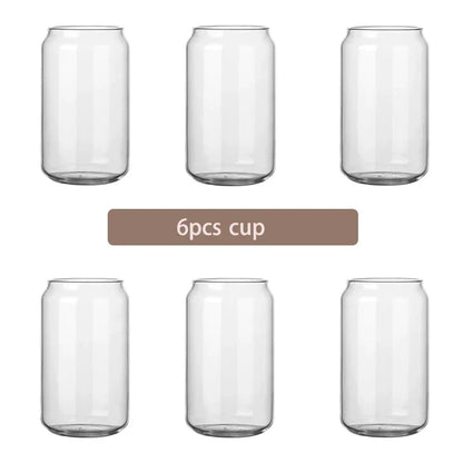 DecorBites™ Glass Cup Set with Bamboo Lid: Bubble Tea, Coffee, Wine, Milk Tea Mug.