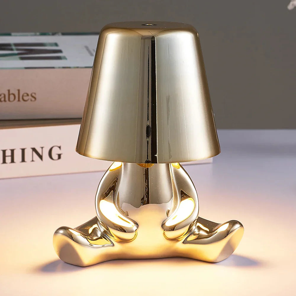 DecorBites™ Little Golden Man Table Lamp - Art Decor Night Light for Living Room and Children's Room