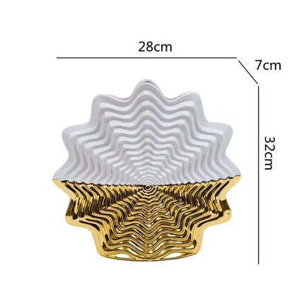 DecorBites™ Fringe Geometry Ceramic Vase Wedding Home Decor Bouquet Flower Pot