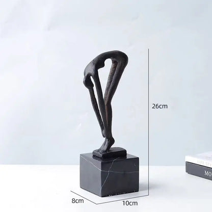 DecorBites™ Diving Sportsman Metal Sculpture - Abstract Swimming Figure for Home Decor