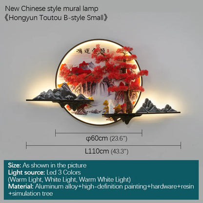 DecorBites™ LED Landscape Pine Picture Wall Light for Home Decor